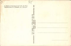VINTAGE POSTCARD the miraculous ND statue of Peace Vault of the Paris convent