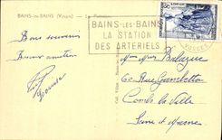 VINTAGE POSTCARD Baths les Bains the Iron boiler