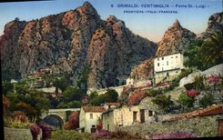 VINTAGE POSTCARD Grimaldi Ventimiglia Big shot St Luigi