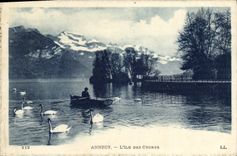 CPA Annecy L'Ile Des Cygnes