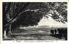 CPA Annecy Avenue D'Albigny Et Promenade au bord du lac