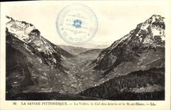 VINTAGE POSTCARD Picturesque Savoy the Valley the Collar Of Aravis and Mont Blanc