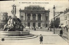 CPA Montpellier Les Trois Graces Et La Comedie