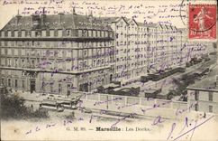CPA Marseille Les Docks Train Tramways
