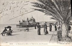 POSTAL de la VENDIMIA Niza el bulevar del sur y el paladar de la caminata del embarcadero