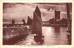 CPA Les Sables D'Olonne Entree Du Port Bateau