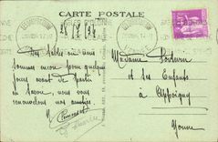 POSTAL de la VENDIMIA Sables d'Olonne entrada del barco portuario