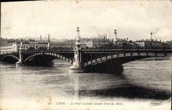 VINTAGE POSTCARD Lyon the Gallieni Bridge Old bridge of the South