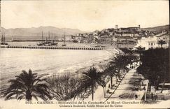 VINTAGE POSTCARD Cannes Boulevard Of the Small cross the Mount Knight And Casino
