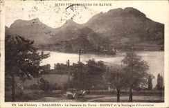 VINTAGE POSTCARD Talloires Descent Of the Duingt Strand and the Automobile mountain of Entreverne