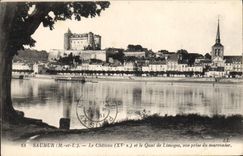 VINTAGE POSTCARD Saumur the Castle And the Quay Of Limoges Seen from Of the Chestnut tree