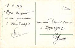 Puente de Estrasburgo de la POSTAL de la VENDIMIA nuevo del Rin Kehl cercano