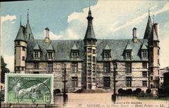 La POSTAL Nevers de la VENDIMIA el paladar ducal estampa los Juegos Olímpicos