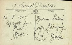 La POSTAL Nevers de la VENDIMIA el paladar ducal estampa los Juegos Olímpicos