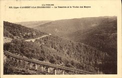 VINTAGE POSTCARD Auvergne Line D' Ambert With the Chair God the Trench And the Viaduct Of Mayres