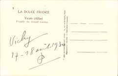 VINTAGE POSTCARD Vichy Frontage Of the Large Casino