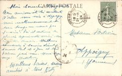 POSTAL Avallon de la VENDIMIA una esquina del río al puente de los protectores