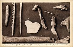 CPA Laugerie Basse Specimens De Pieces Recoltees dans les fouilles des Marseilles