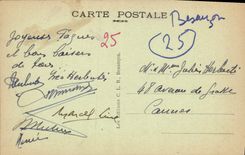 POSTAL Besanzón de la VENDIMIA les Bains que bate el puente y la iglesia de la Madeleine