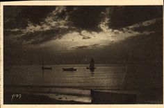 VINTAGE POSTCARD Basin Of Arcachon Last Reflections
