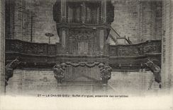 VINTAGE POSTCARD the Chair God Organ case Together Of the Caryatids