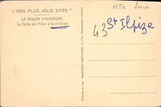 VINTAGE POSTCARD the Area Of Auvergne the Valley De I' Aller has Holy Ilpize