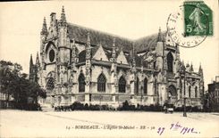 Burdeos de la POSTAL de la VENDIMIA el St Miguel de la iglesia