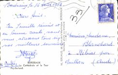 POSTAL MODERNA Burdeos la catedral y la torre Pey Berland