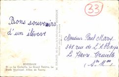 CPM Bordeaux La Corbeille Le Grand Theatre Le stade municipal Allees de Tourny