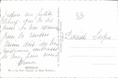 POSTAL MODERNA Burdeos el ataque frontal del puente del Richelieu Quay