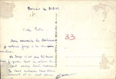 Burdeos de la POSTAL de la VENDIMIA las columnas de Rostrales y el lugar de Quiconces
