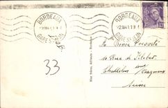 Burdeos de la POSTAL de la VENDIMIA el puente en el Garona