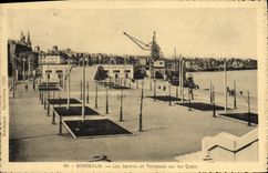 CPA Bordeaux Les Jardins Et Terrasses Sur Les Quais