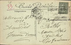 Panorama de Burdeos de la POSTAL de la VENDIMIA y la Gironda