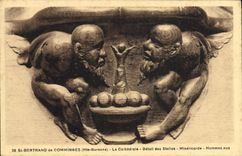 VINTAGE POSTCARD Holy Bertrand De Comminges the Cathedral Detail of the Stalls Mercy naked Men