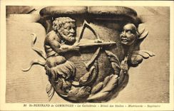 VINTAGE POSTCARD St Bertrand De Comminges the Cathedral Detail of the stalls Sagittarius Mercy