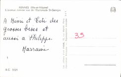 MODERN CARD Rennes the avenue January Seen of the Esplanade St Georges