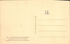 VINTAGE POSTCARD Villefranche de Rouergue Chartreuse the pulpit hones some in the wall of the refectory