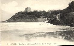 VINTAGE POSTCARD Dinard the Beach and the Point of the Winch one Day of storm