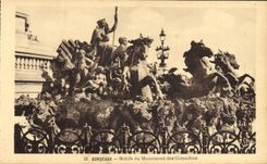 Burdeos de la POSTAL de la VENDIMIA razona para el monumento del de Gironda unas