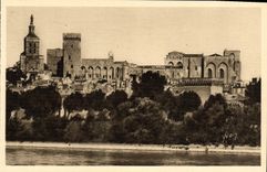 VINTAGE POSTCARD Avignon the Palate of the Popes seen of Right Bank of the Rhone