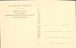 Paladar de Avignon de la POSTAL de la VENDIMIA de los papas Reproduction de la tumba del papa Clement VI