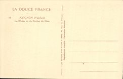 POSTAL Avignon de la VENDIMIA el Rhone visto de la roca de los Dom