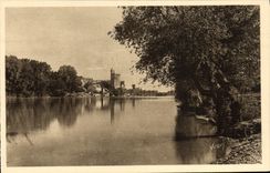 La POSTAL Avignon de la VENDIMIA el Rhone y Felipe se eleva el hermoso