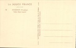 Iglesia Agricol de Avignon de la POSTAL de la VENDIMIA Saint