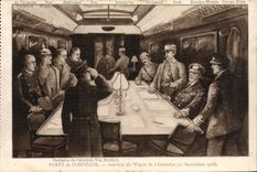 Taladro de la POSTAL de la VENDIMIA de Compiegne interior del coche del armisticio