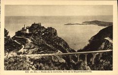 Camino de Eze de la POSTAL de la VENDIMIA del puente de la cornisa de la cornisa media