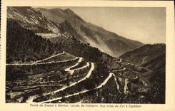 CPA Menton Route de Sospel a Menton Laceet de Fontanin Vue prise du Col a Castillon