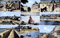 CPM St Malo Les remparts Le chateau Le petit donjon Bassins Sillon
