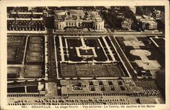 CPA Deauville La Plage Fleurie Vue aerienne Le casino les jardins et les bains 